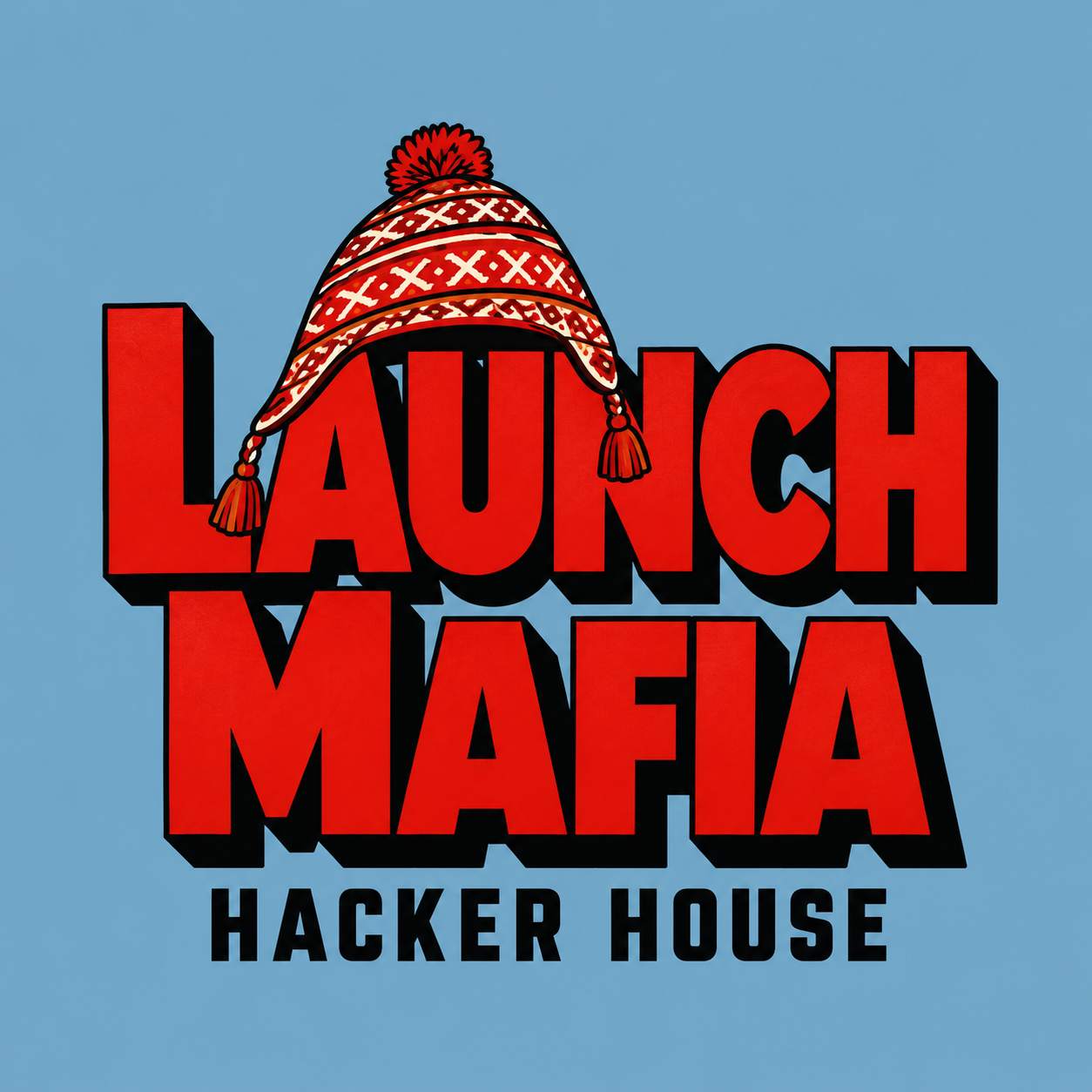 Logo LaunchMafia Hacker House con chullo